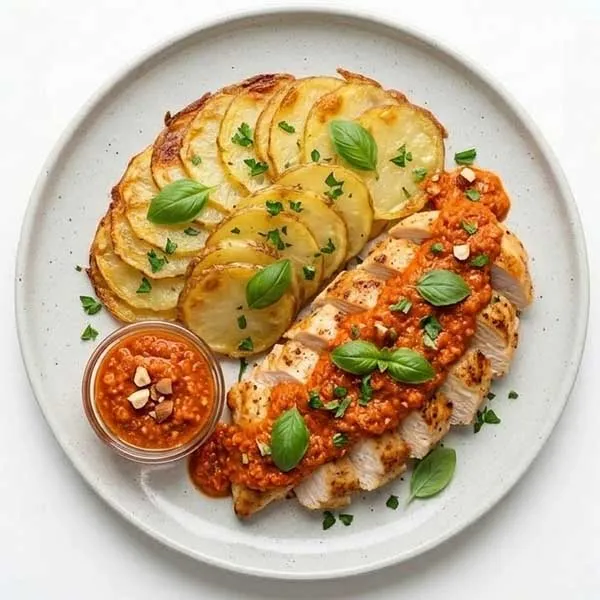 Spanish romesco chicken with potatoes anna